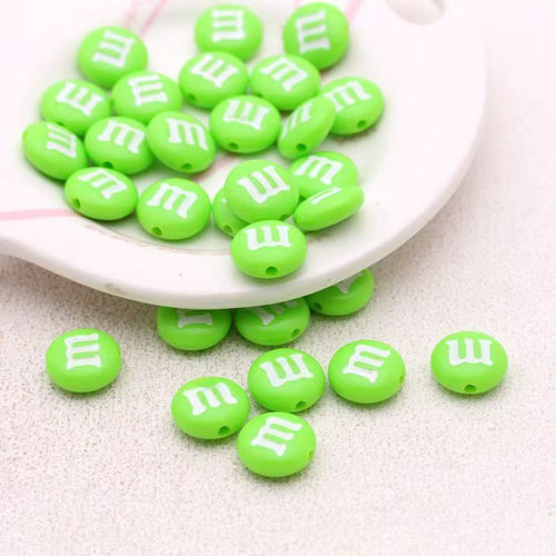 Rainbow M Bean Beads 14mm Oil-Dripping M Bean Beads Beaded String Beads DIY Box of 100 pcs Materials Accessories