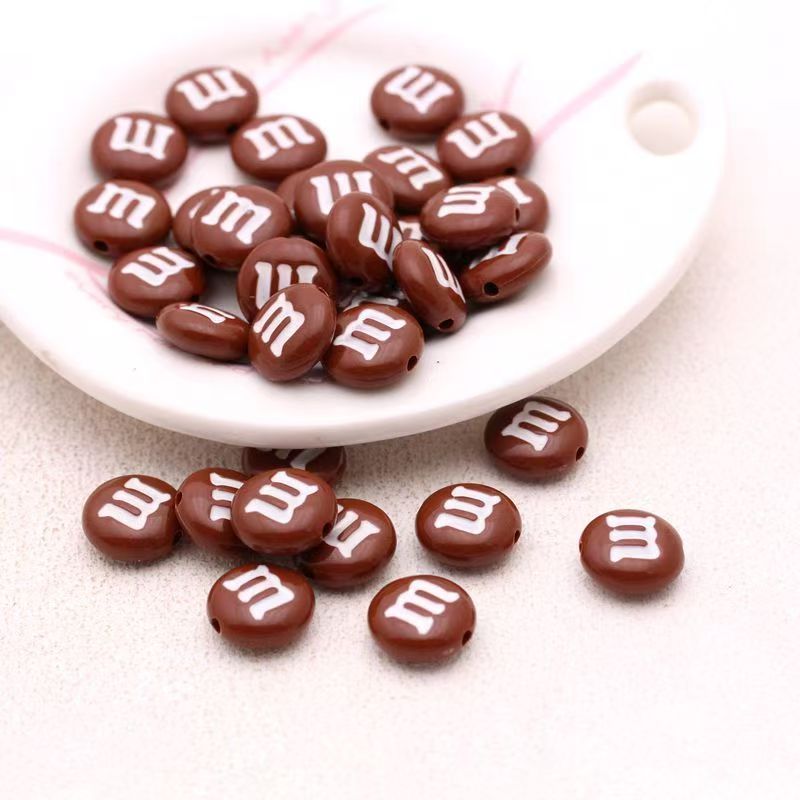 Rainbow M Bean Beads 14mm Oil-Dripping M Bean Beads Beaded String Beads DIY Box of 100 pcs Materials Accessories