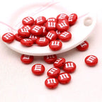 Rainbow M Bean Beads 14mm Oil-Dripping M Bean Beads Beaded String Beads DIY Box of 100 pcs Materials Accessories