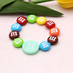 Rainbow M Bean Beads 14mm Oil-Dripping M Bean Beads Beaded String Beads DIY Box of 100 pcs Materials Accessories